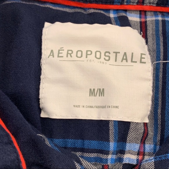Aeropostale Men’s MEDIUM Shirt Long Sleeve Plaid - Picture 4 of 5
